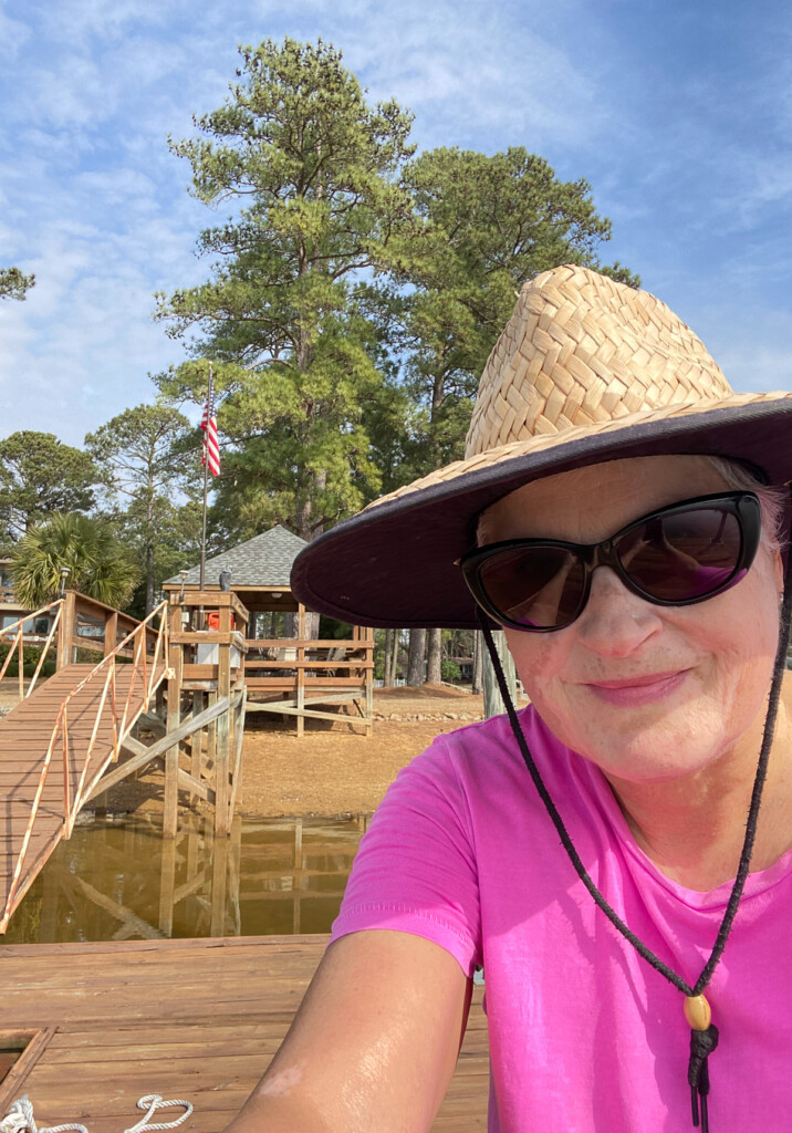 Diane In My Own Style with hat on dock