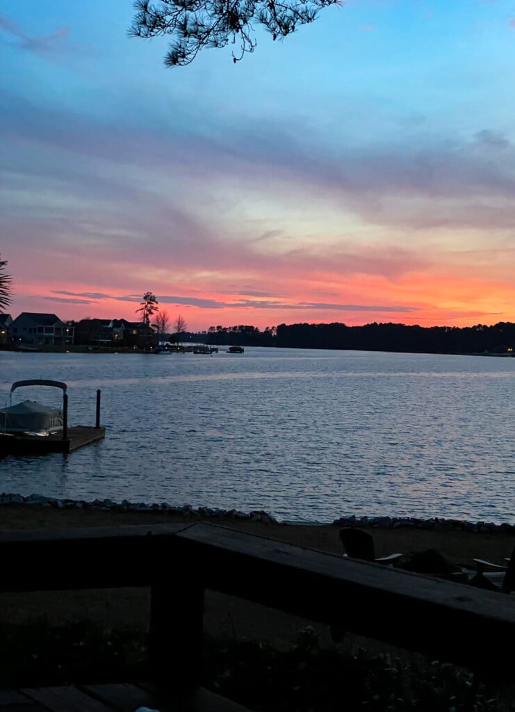 sunset over Lake Murray