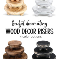 4 colors of wood decor risers.