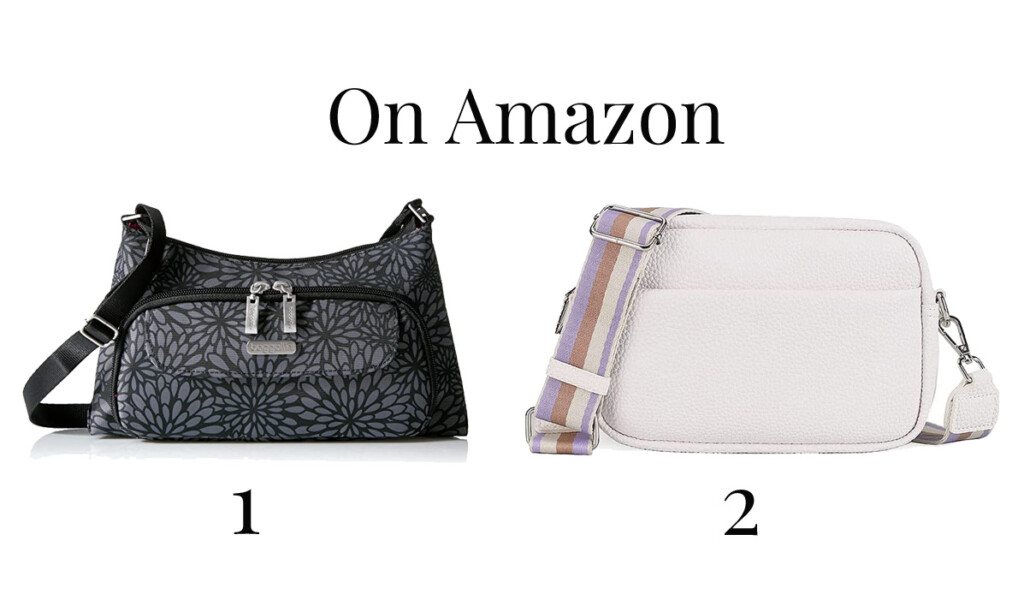 2 crossbody handbags sold on Amazon