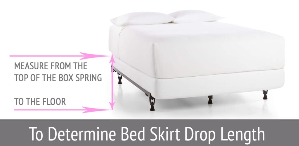 How to determine a bed skirt drop length.