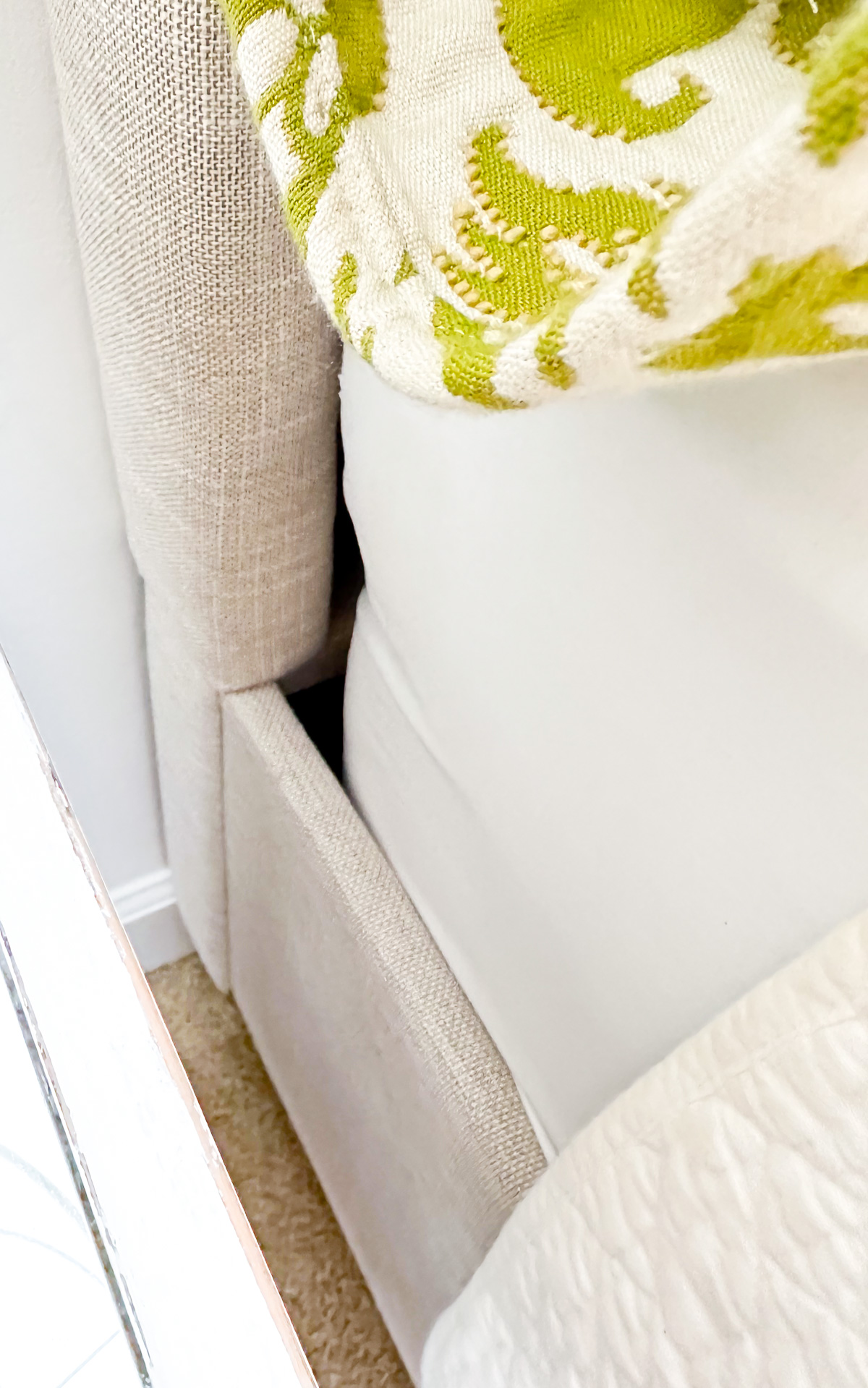 How to attach an upholstered headboard to an upholstered bed frame.