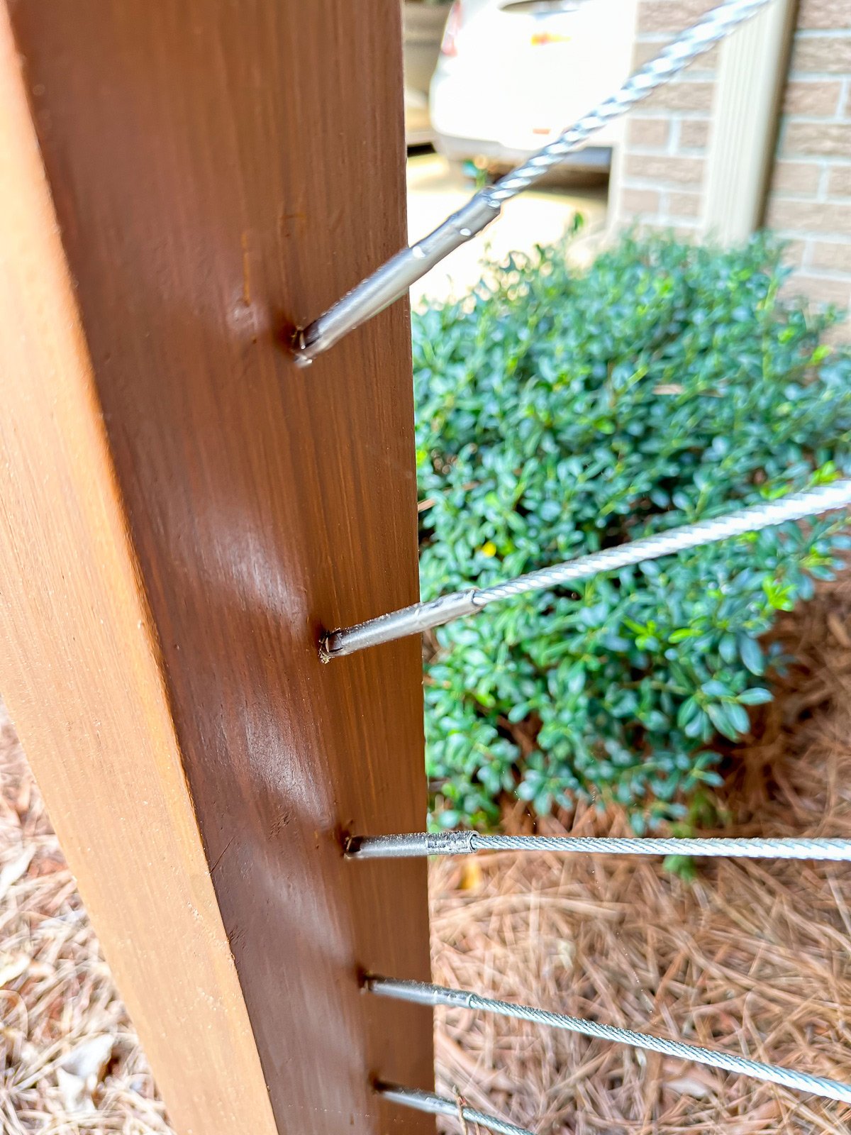 How to install DIY cable railing along a staircase railing.