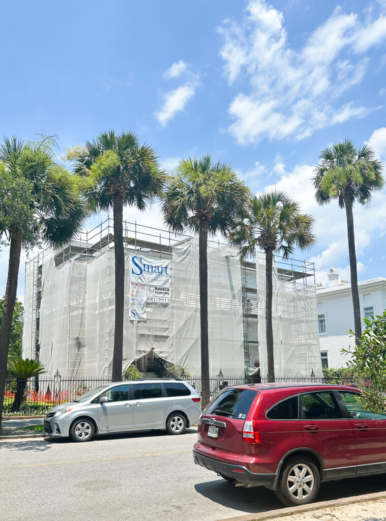 A Charleston mansion in the Battery being renovated.