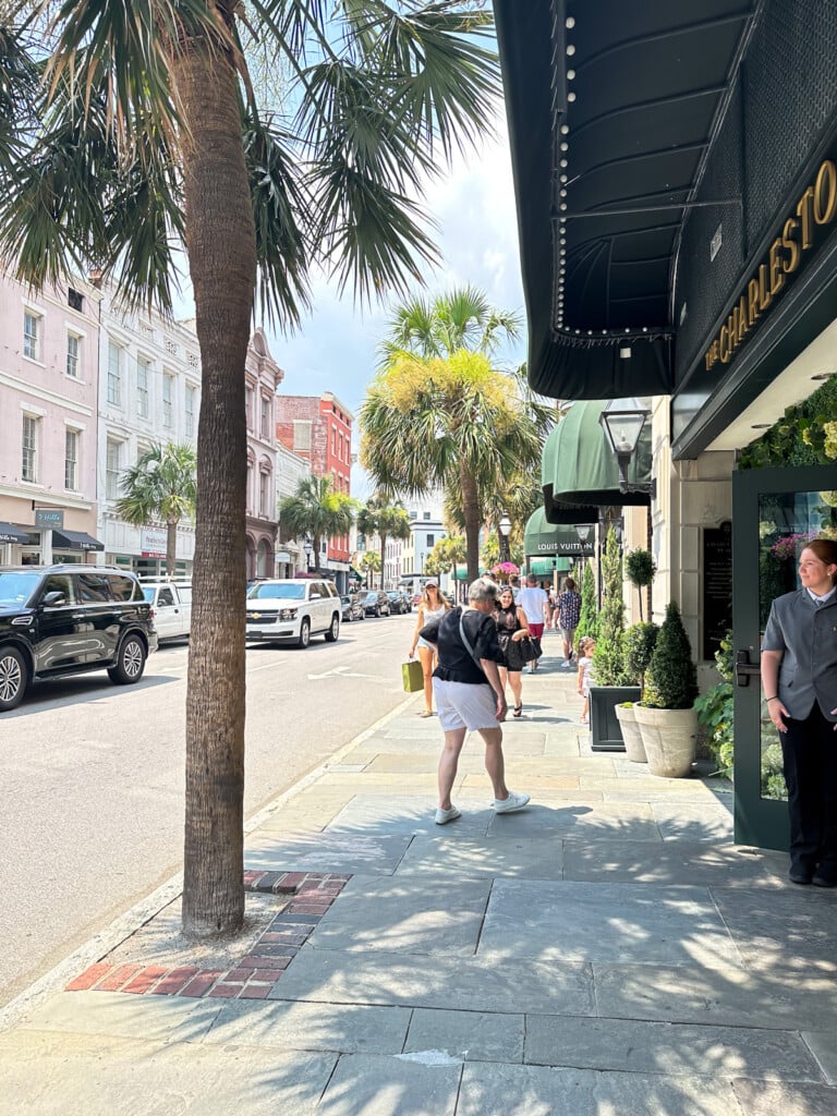 Walking along King Street in Charleston, SC