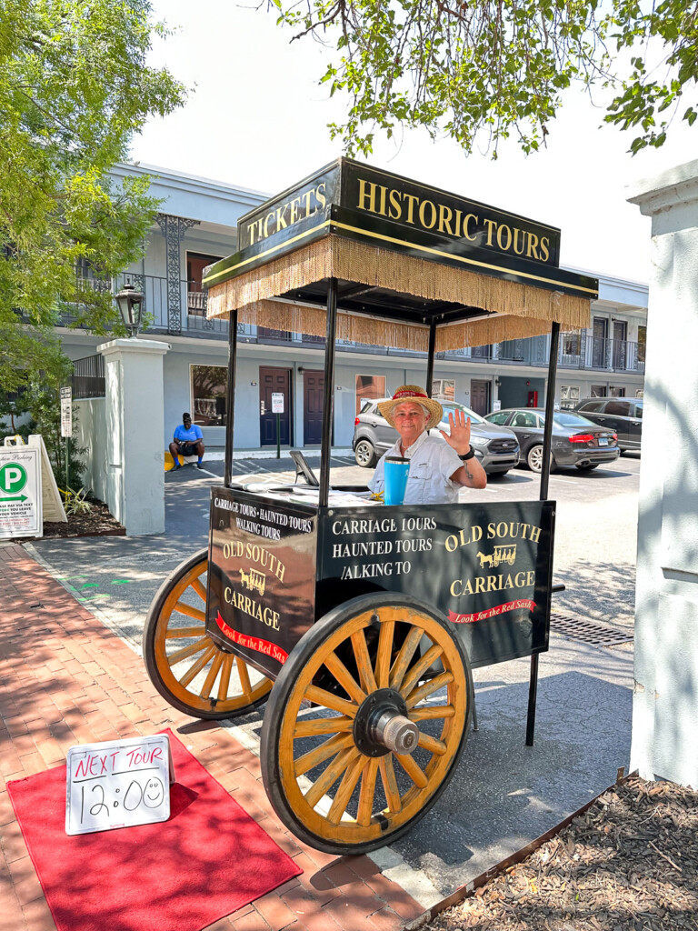 Old South Carriage ride ticket seller in Charleston, SC