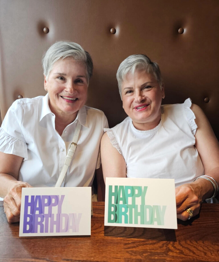 diane and carol celebrating 64