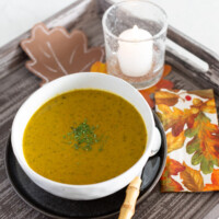 The Ultimate Vegetable Soup Recipe on a serving tray