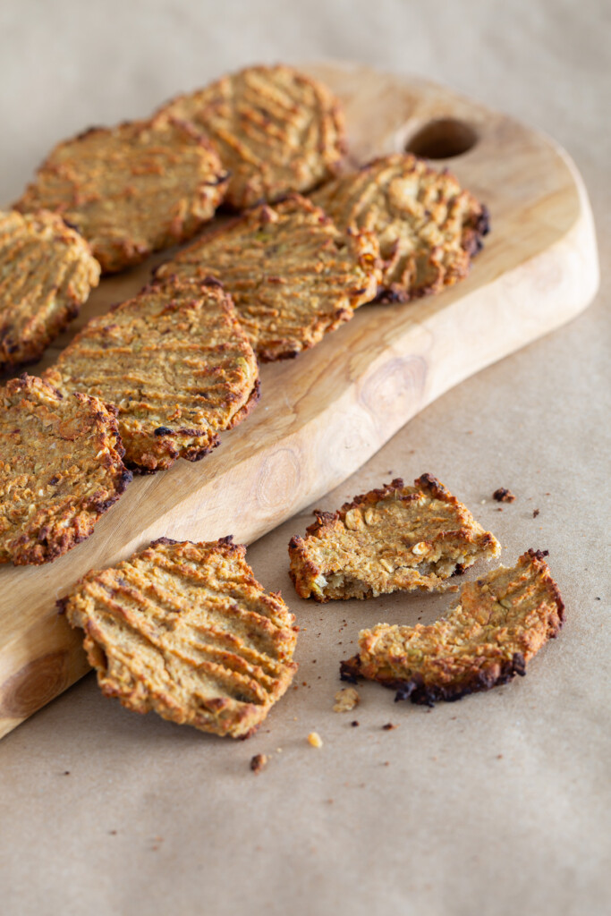 good for you healthy cookies right out of the oven on a cutting board