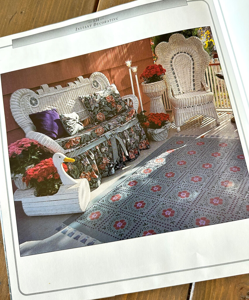 Painting-a-rug-on-a-exterior-porch-floor
