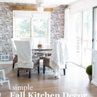 simple fall kitchen decor ideas in a neutrally decorated space.