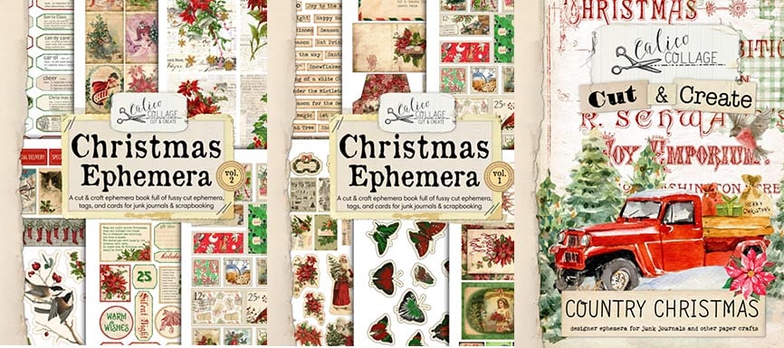 3 Christmas Ephemera Books