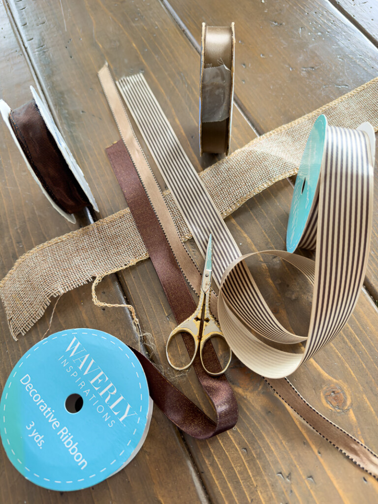5 different types of brown ribbon for fall.
