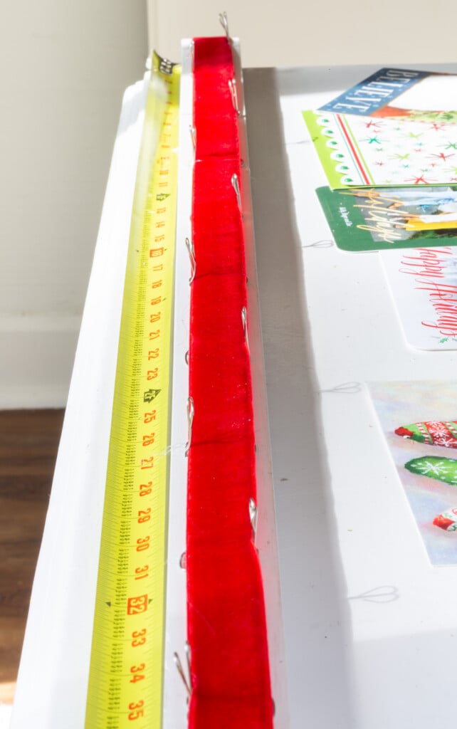 How to attach ribbon to wood when making card holder.