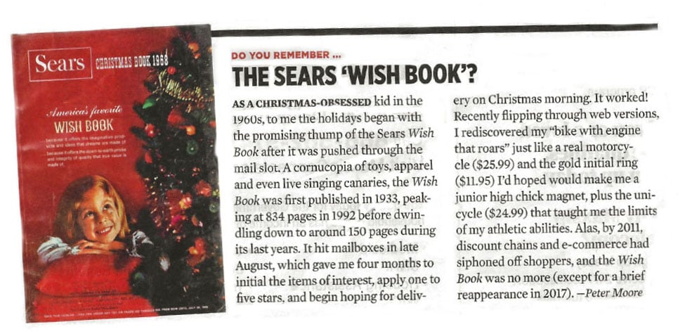 Sears Wish Book and article from AARP