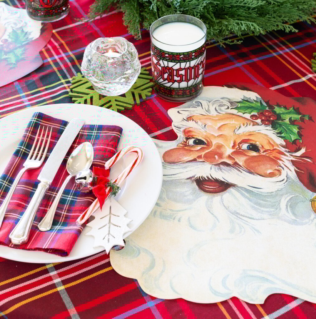 Santa face paper placemat by Hester and Cook