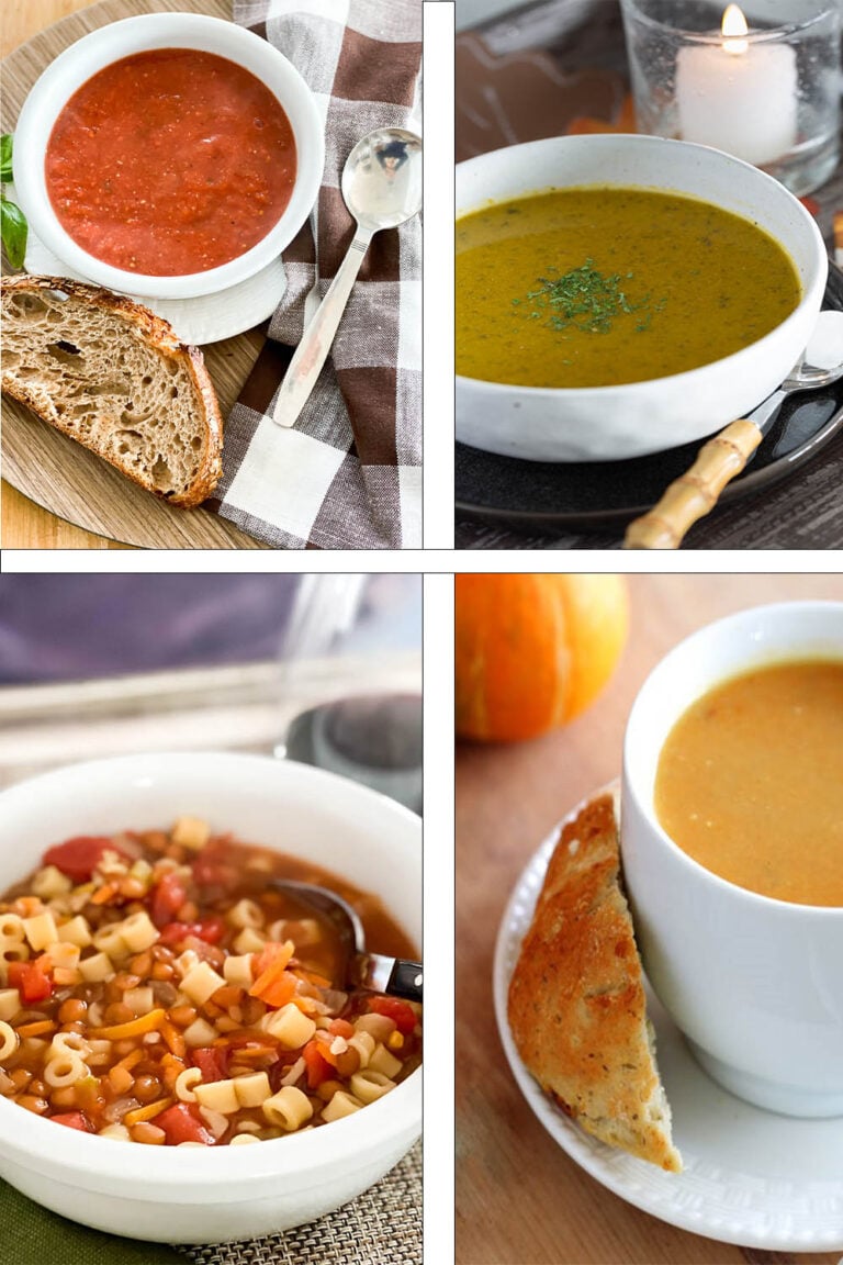 simple and healthy soup recipes that have no oil, sugar or dairy in them.