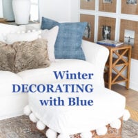 Winter home decorating ideas using the colors blue and white.