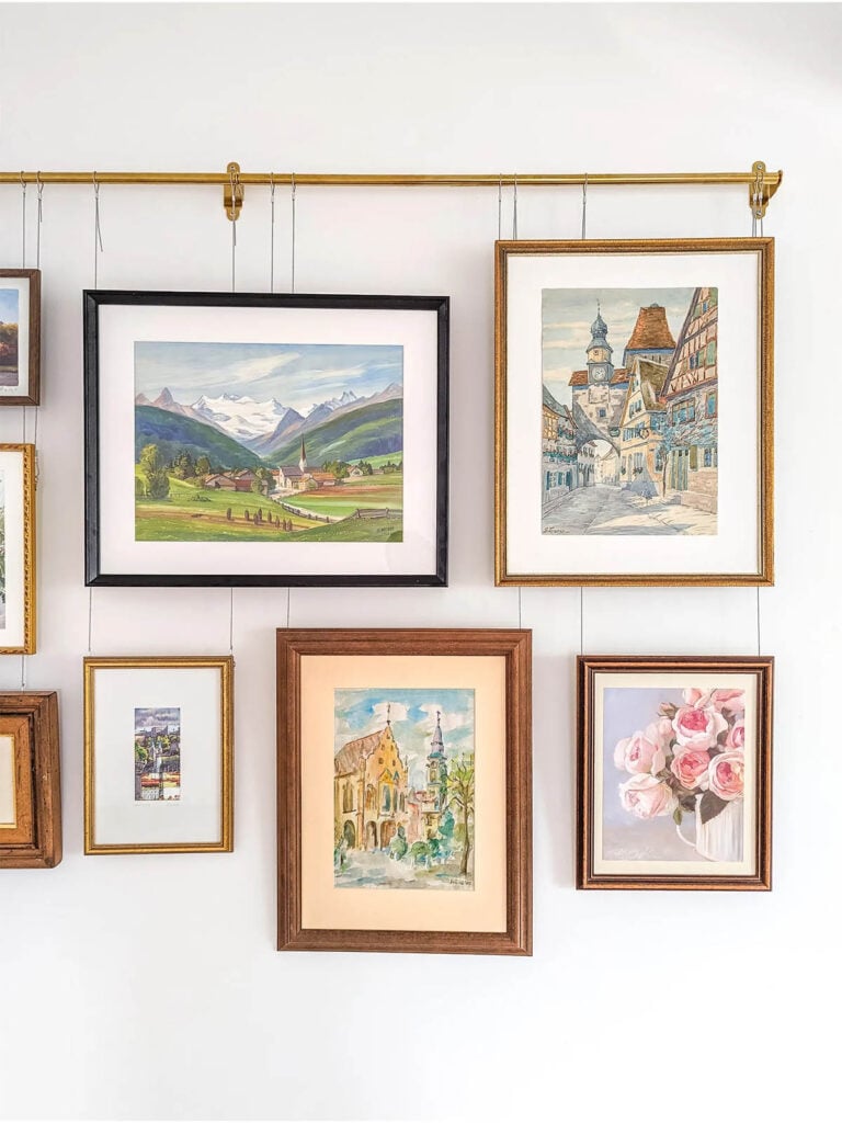 gallery wall for renters from Porch and Penny blog