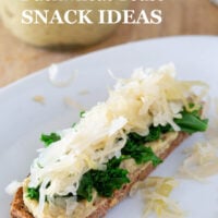 Savory snack of buckwheat toast on a plate.