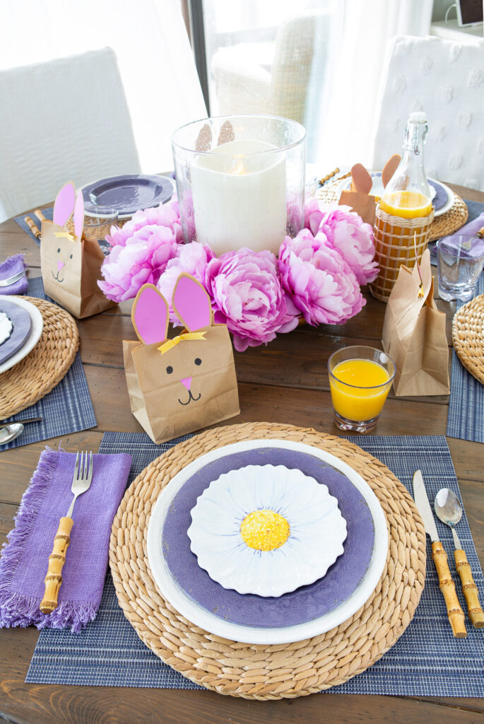 Easter table set for brunch