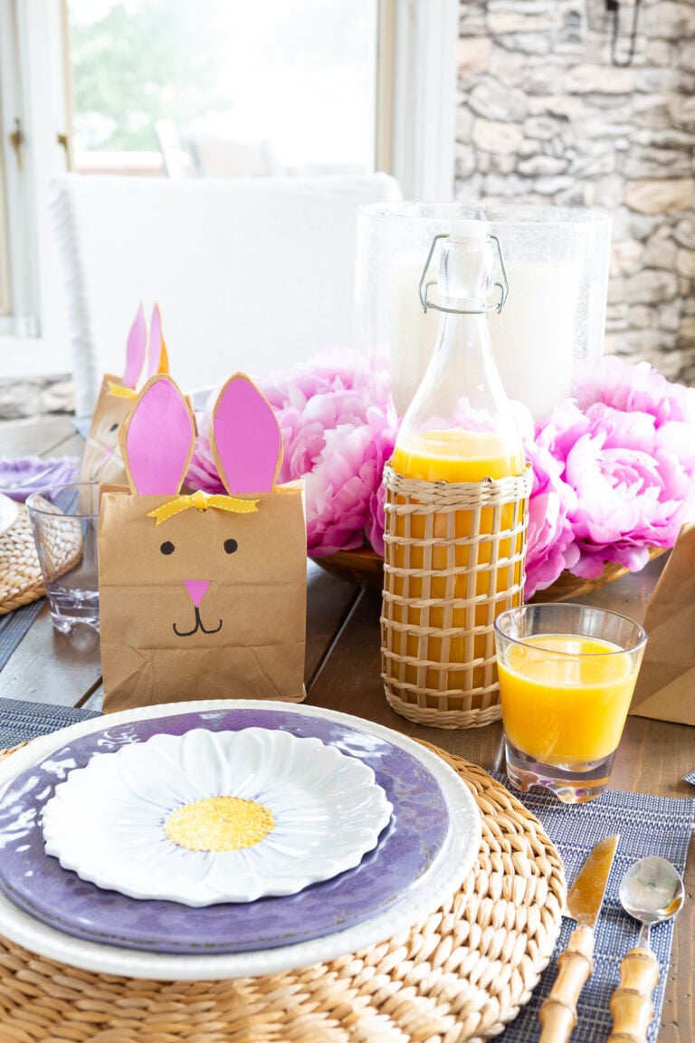 Easter dining table set for brunch.