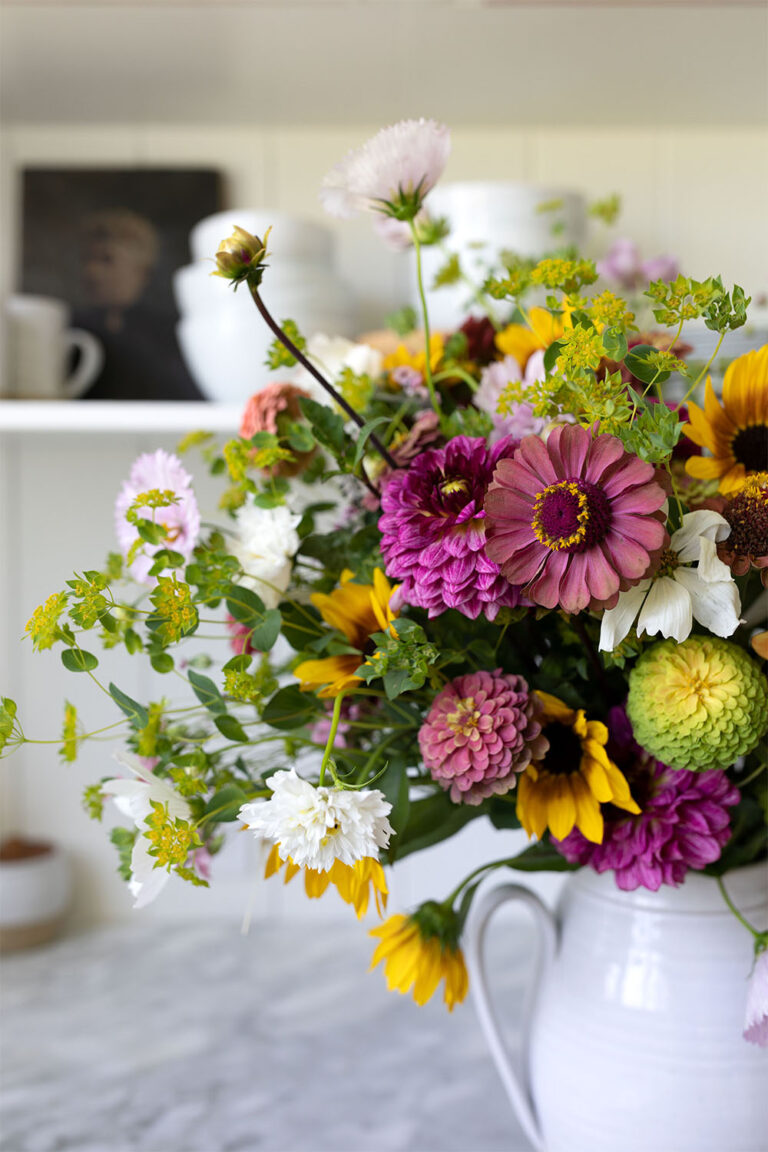 grit and polish blog flowers on counter