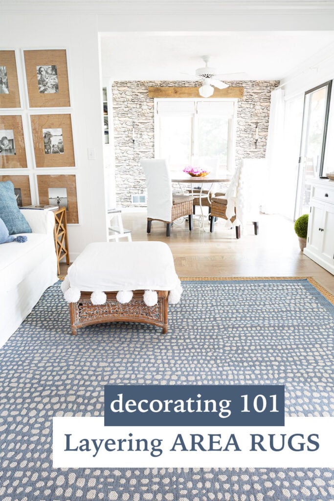 layering area rugs in a room idea