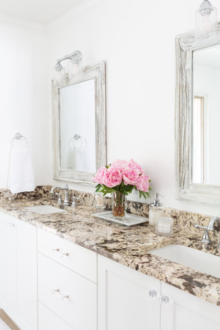 side view of two sinks on bathroom sink vanity