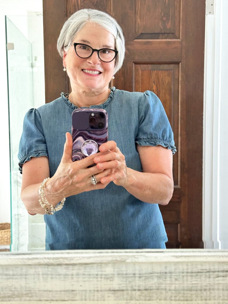 Diane Henkler, blogger happy with bright and refreshed primary bath