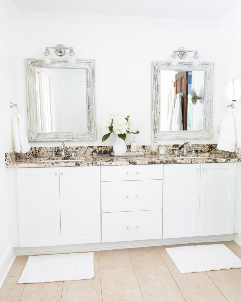 master/primary bath after getting a makeover to make it brighter.