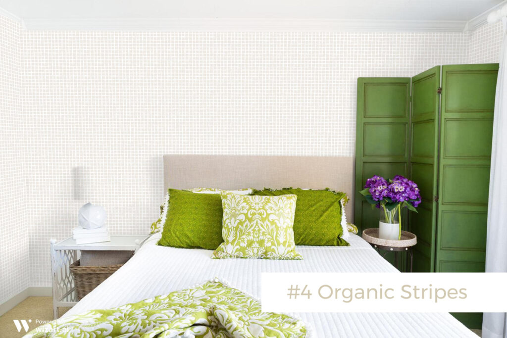 #4 Organic stripes wallpaper sample on wall