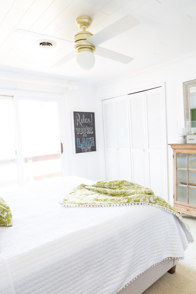white wall guest room in bright sunlight
