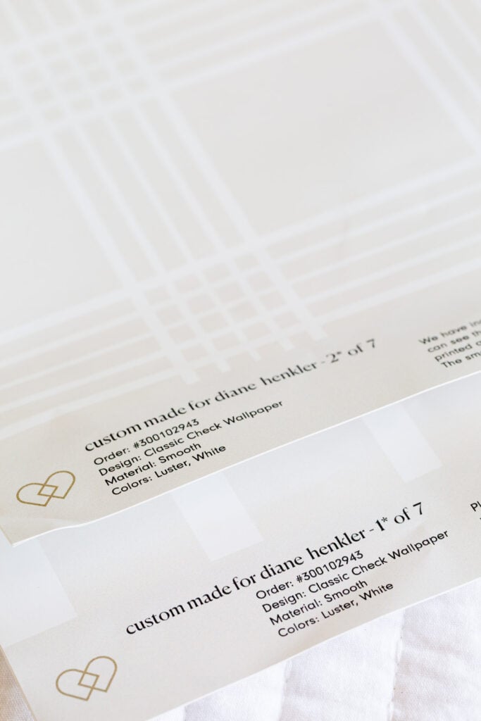 close up of customized wallpapers from Love & Design