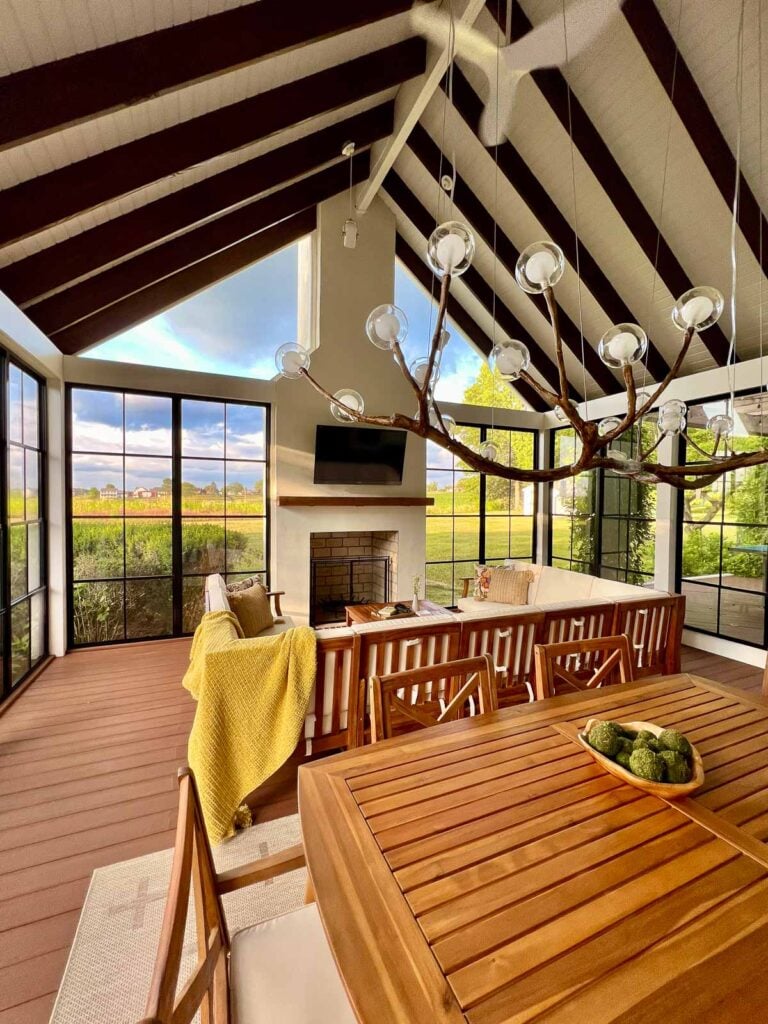 screen porch reveal from The Heathered Nest