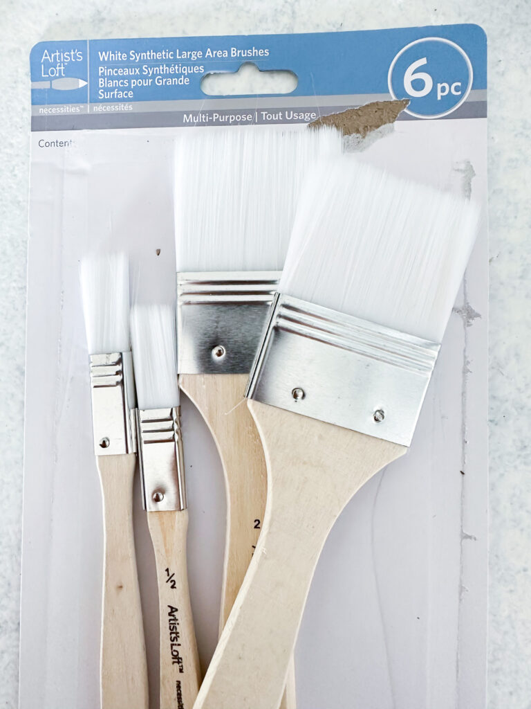 A set of affordable acrylic paint brushes.