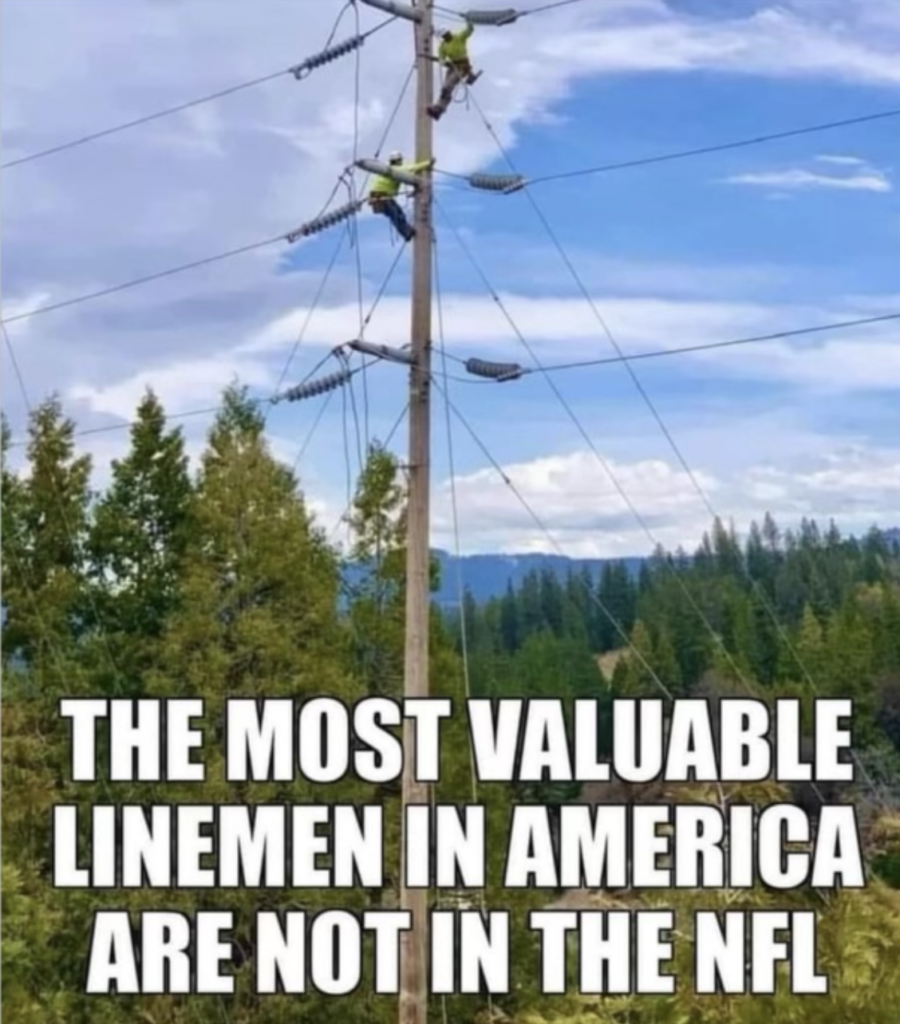 The most valuable lineman in America are not in the NFL meme
