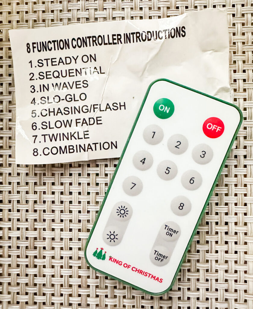 King of Christmas 8 function controller instructions and remote.