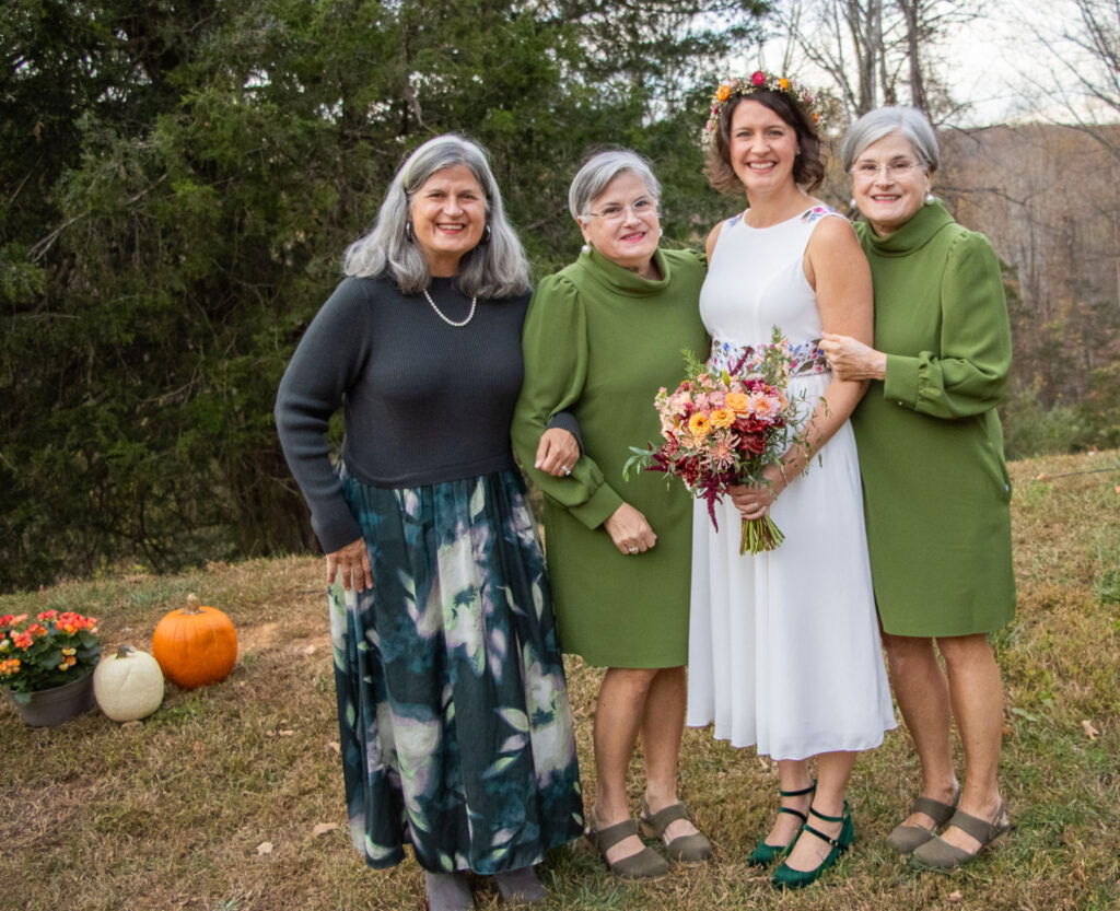 Bride with mom and her aunts.