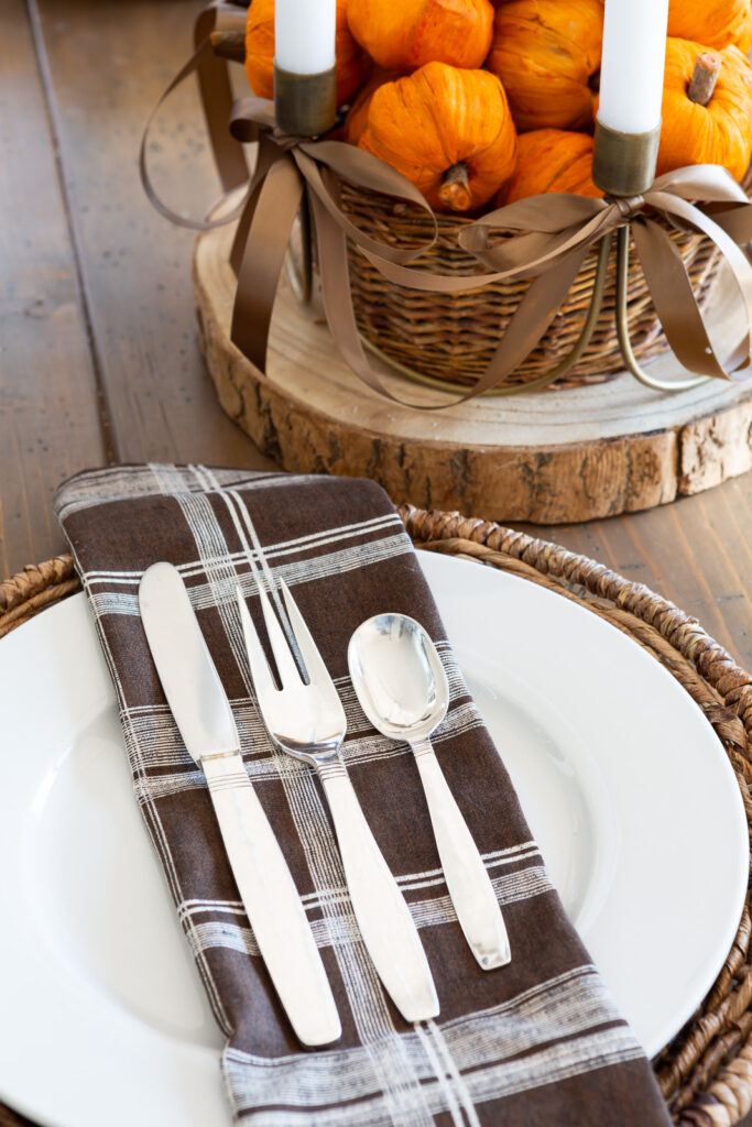 Thanksgiving Table Centerpiece and Sterling Silver Utensils