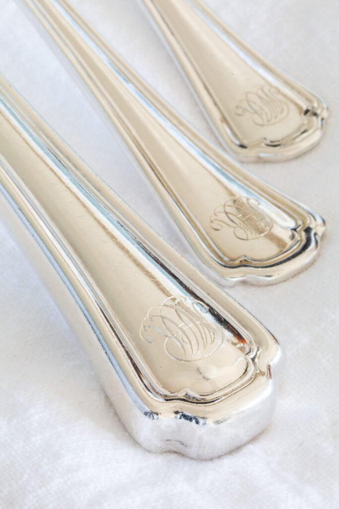 Monogrammed vintage sterling silverware