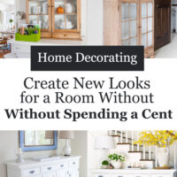 4 rooms showing how furniture looks new and fresh when you switch and swap it out in different rooms.