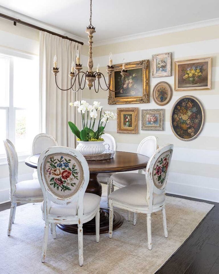 dining room with antique and victorian accents