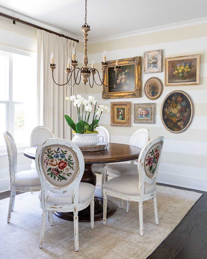 dining room with antique and victorian accents