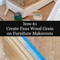 how to create a faux wood grain using paint when making over furniture.