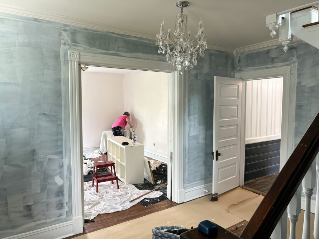 painting walls in a living room
