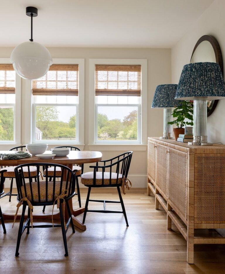 casual dining room with white walls