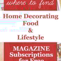 text overlay on image of magazines listed on an ipad says - Where to find home decorating, food and lifestyle magazines for free.