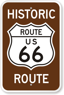 Rt 66 road sign