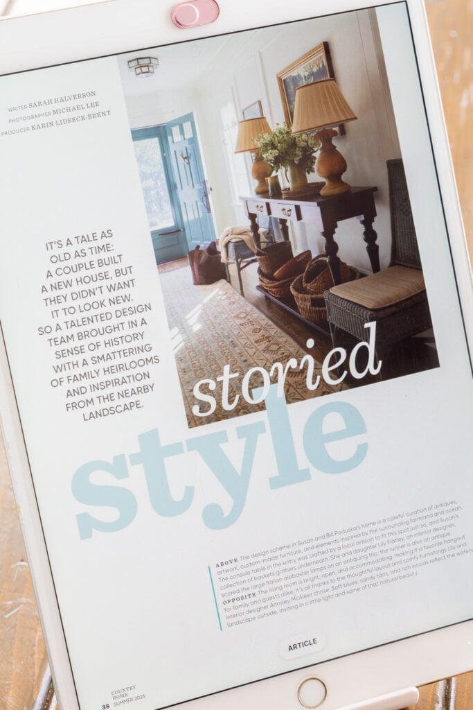 Reading a magazine online using the Libby App on an iPad